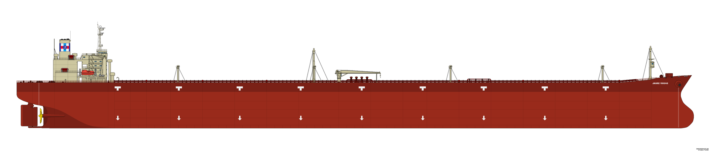 Illustrated side profile of Seawise Giant as Jahre Viking